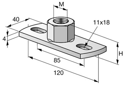 Festebrakett MGS-2-R-M10 Festebrakett MGS-2-R-M10