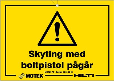 Varselskilt Hilti DX / CX / BX  Varselskilt Hilti DX / CX / BX