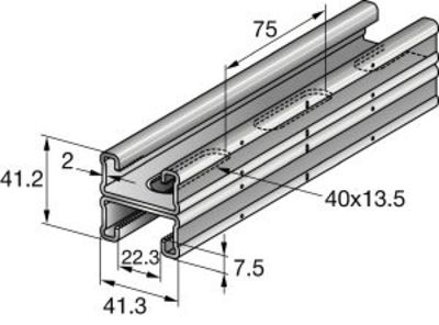 Skinne dobbel MQ-21-D 6m Skinne dobbel MQ-21-D 6m