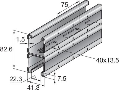 Skinne dobbel MQ-41-D-L 6m Skinne dobbel MQ-41-D-L 6m