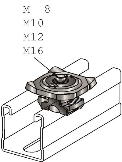 Opphengsmutter MQA-M16-R